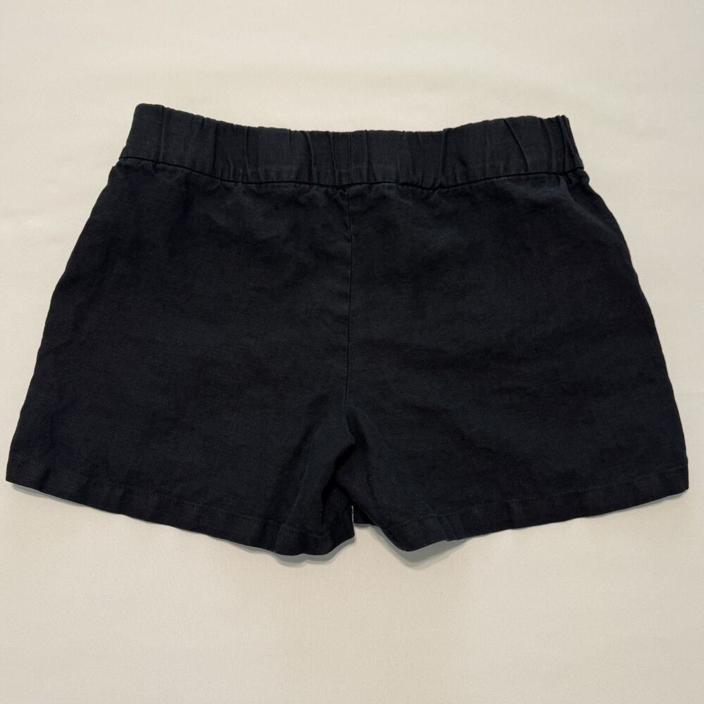Krisa Black 100% Linen Shorts Size Medium Revolve Minimalist Neutral Pockets